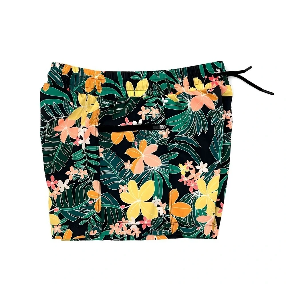 StretchTech Girls XL 14 16 Tropical Floral Swim Board Shorts Beach Pool Vacation